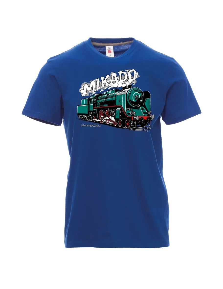 Męski t-shirt niebieski Lokomotywa 387.0 „MIKADO“