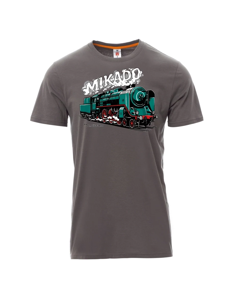 Męski t-shirt szary Lokomotywa 387.0 „MIKADO“