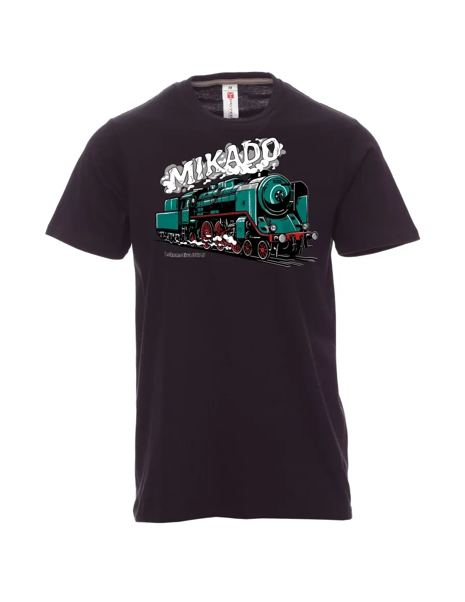 Męski t-shirt czarny Lokomotywa 387.0 „MIKADO“