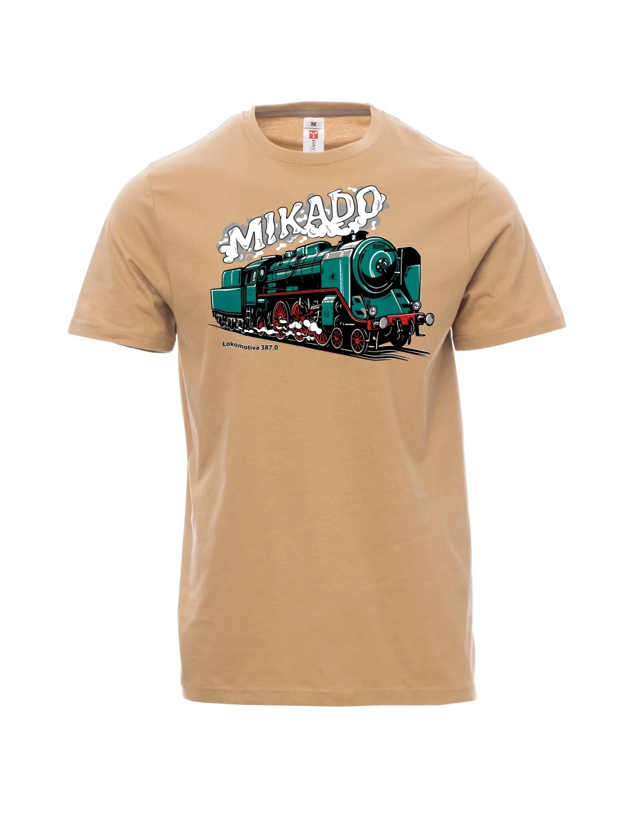 Męski t-shirt brązowy Lokomotywa 387.0 „MIKADO“
