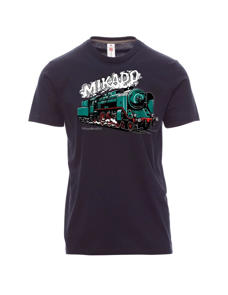 Męski t-shirt marynarka wojenna Lokomotywa 387.0 „MIKADO“