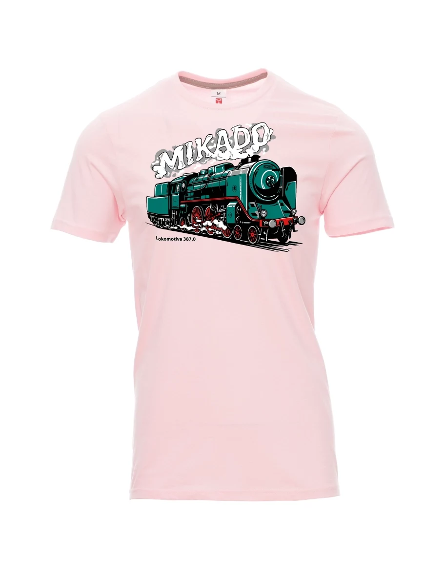 Męski t-shirt jasnoróżowy Lokomotywa 387.0 „MIKADO“
