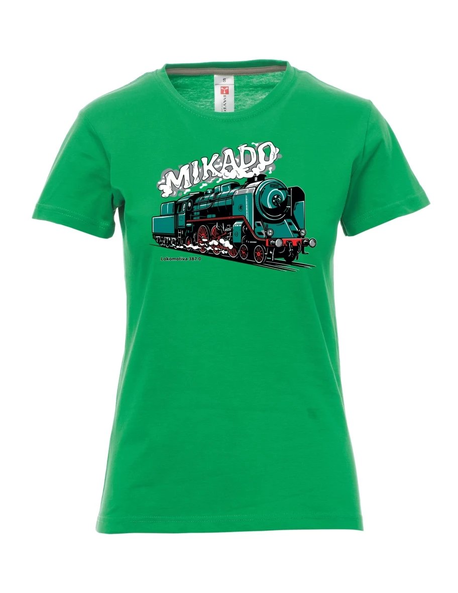 Damski t-shirt zielony Lokomotywa 387.0 „MIKADO“