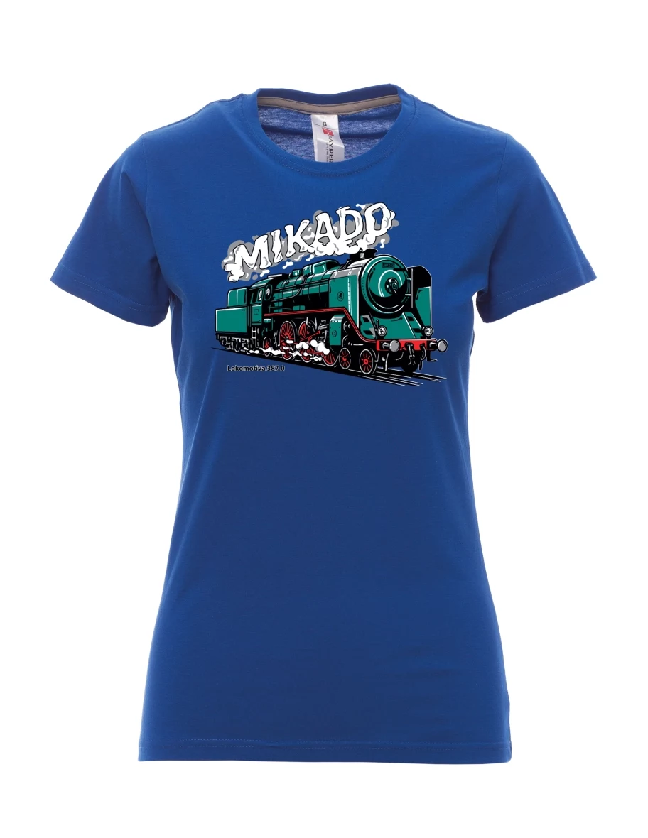 Damski t-shirt królewski niebieski Lokomotywa 387.0 „MIKADO“