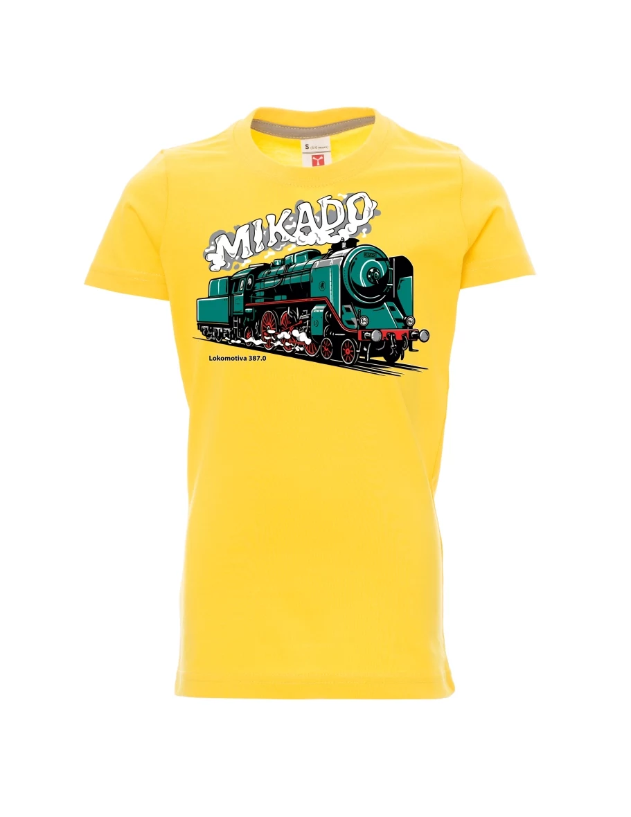 Dziecięcy t-shirt żółty Lokomotywa 387.0 „MIKADO“