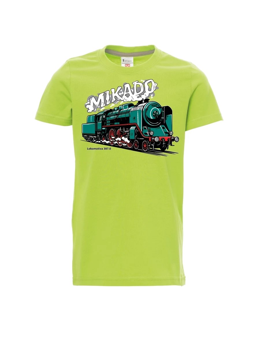 Dziecięcy t-shirt jasno zielony Lokomotywa 387.0 „MIKADO“