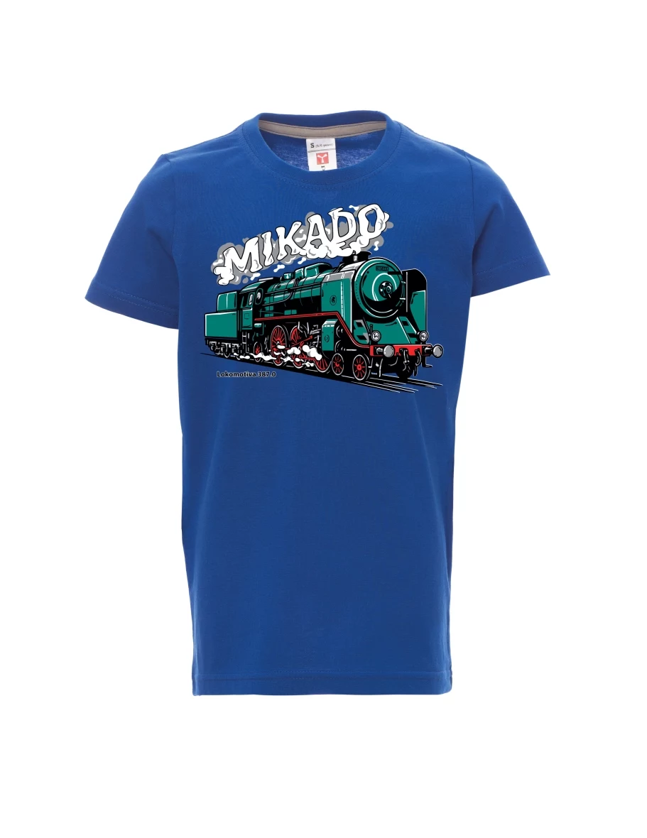 Dziecięcy t-shirt niebieski Lokomotywa 387.0 „MIKADO“