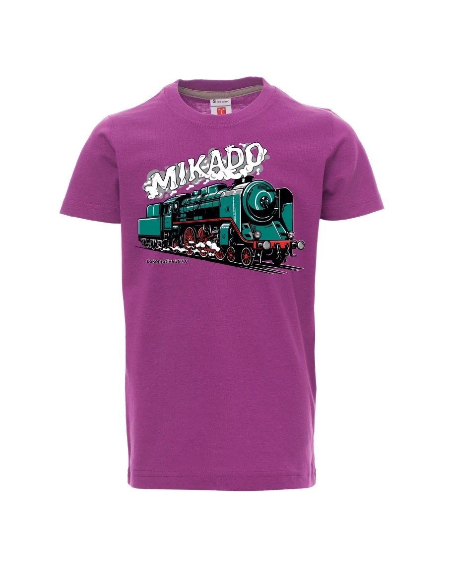 Dziecięcy t-shirt purpurowy Lokomotywa 387.0 „MIKADO“