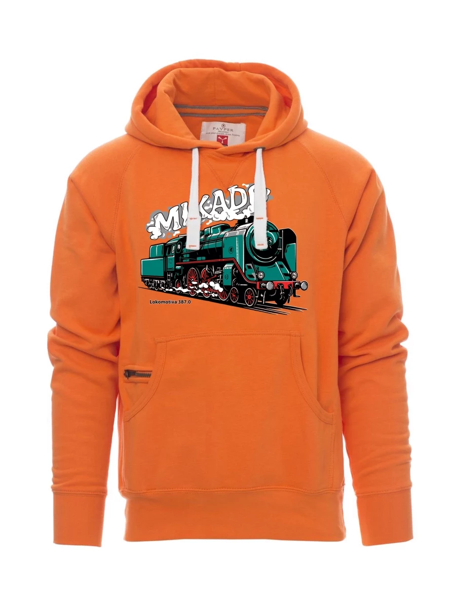 Męska bluza pomarańczowa Lokomotywa 387.0 „MIKADO“