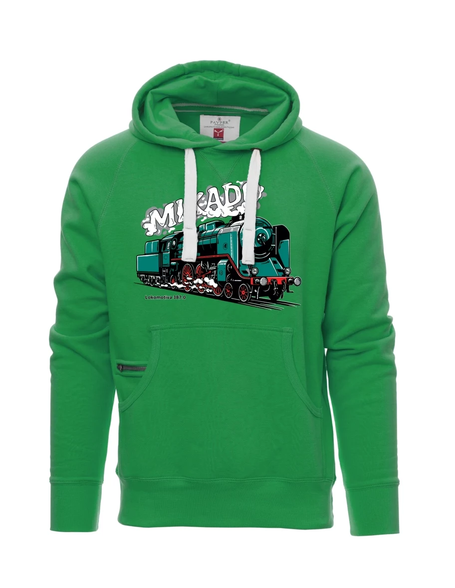 Męska bluza zielona Lokomotywa 387.0 „MIKADO“
