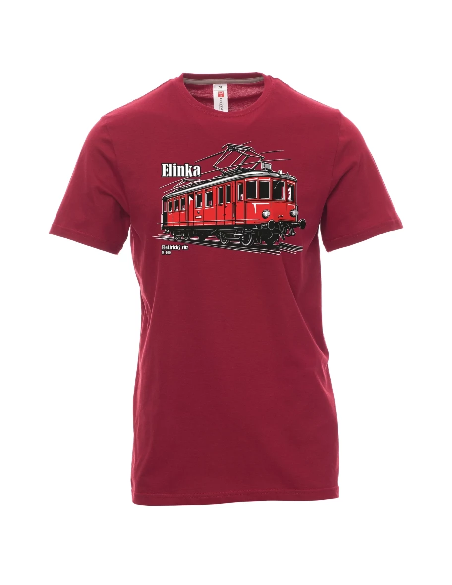 Męski t-shirt czerwony Wagon elektryczny M 400 „Elinka“