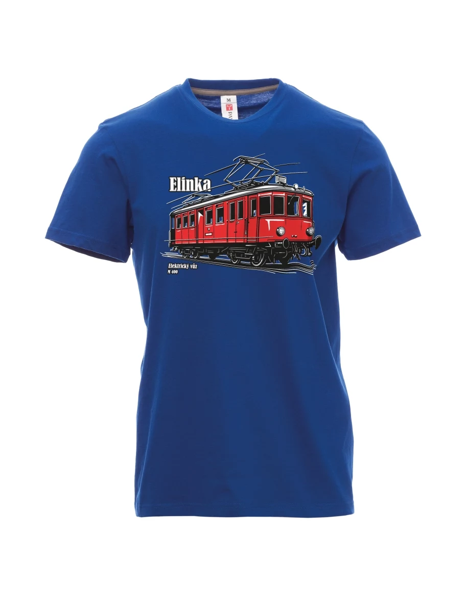 Męski t-shirt niebieski Wagon elektryczny M 400 „Elinka“