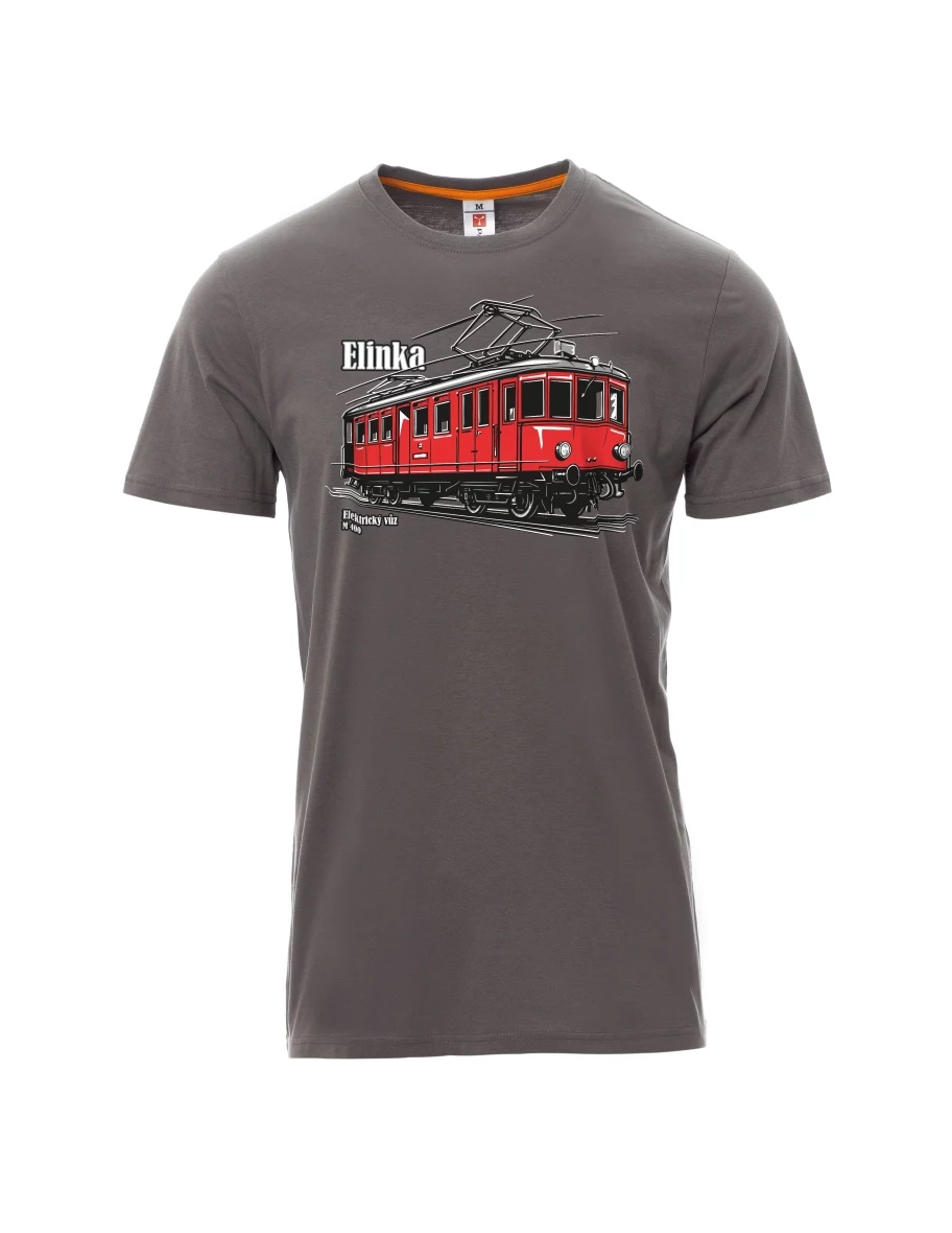 Męski t-shirt szary Wagon elektryczny M 400 „Elinka“