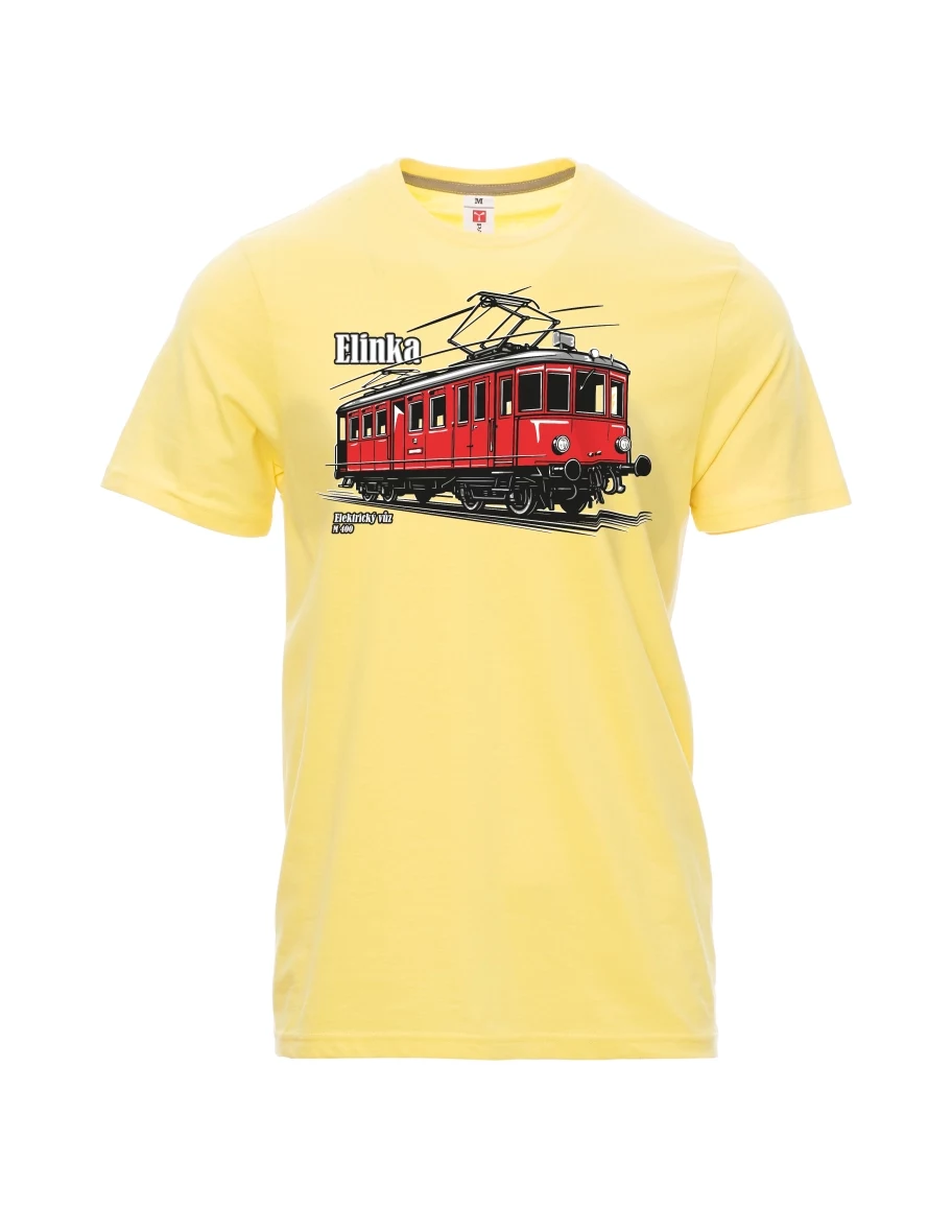 Męski t-shirt jasny zółty Wagon elektryczny M 400 „Elinka“