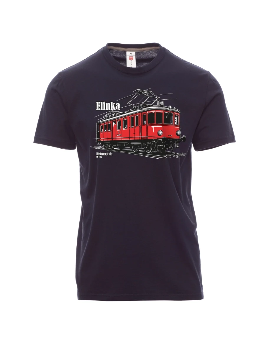 Męski t-shirt marynarka wojenna Wagon elektryczny M 400 „Elinka“
