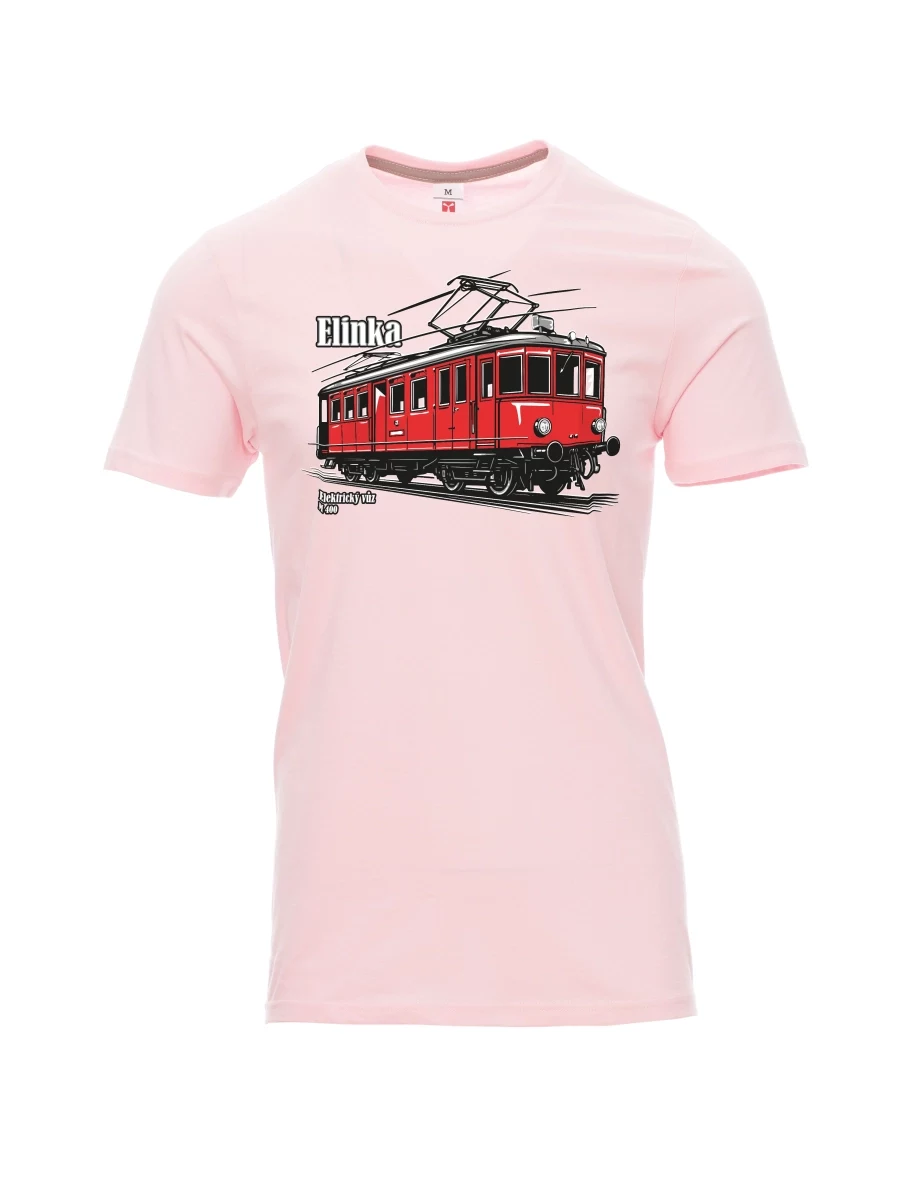 Męski t-shirt jasnoróżowy Wagon elektryczny M 400 „Elinka“