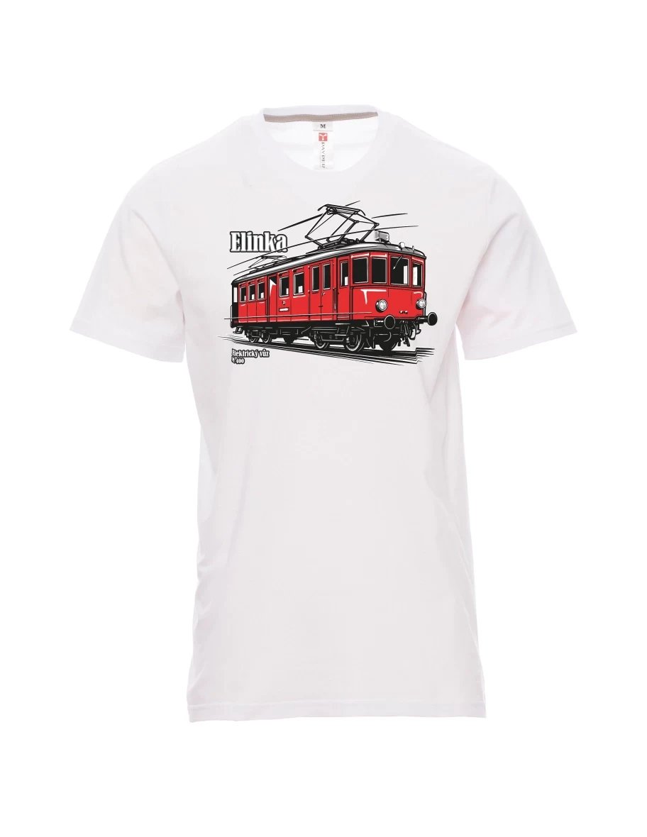 Męski t-shirt biały Wagon elektryczny M 400 „Elinka“