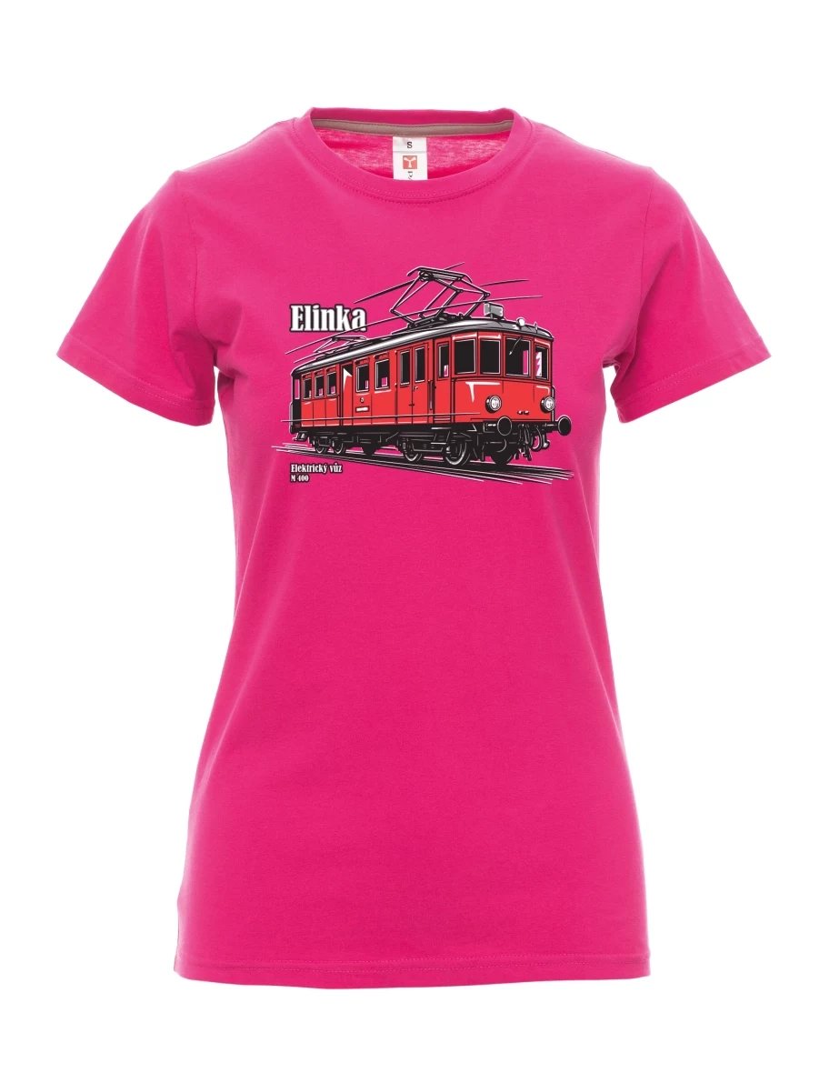 Damski t-shirt różowy Wagon elektryczny M 400 „Elinka“