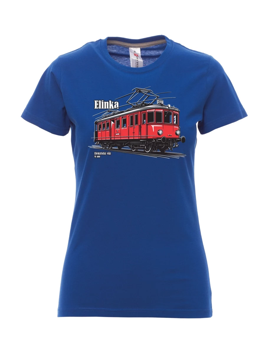 Damski t-shirt królewski niebieski Wagon elektryczny M 400 „Elinka“