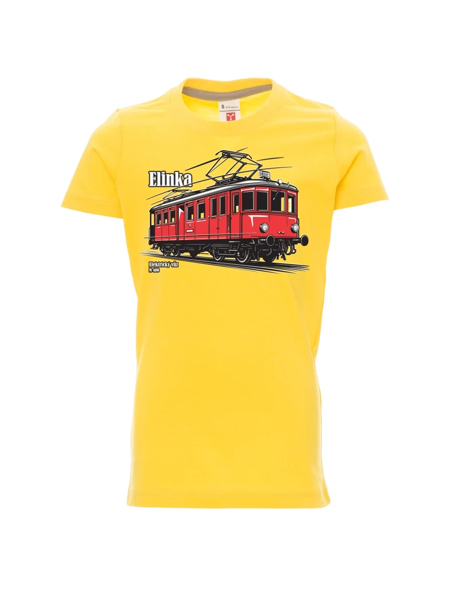 Dziecięcy t-shirt żółty Wagon elektryczny M 400 „Elinka“