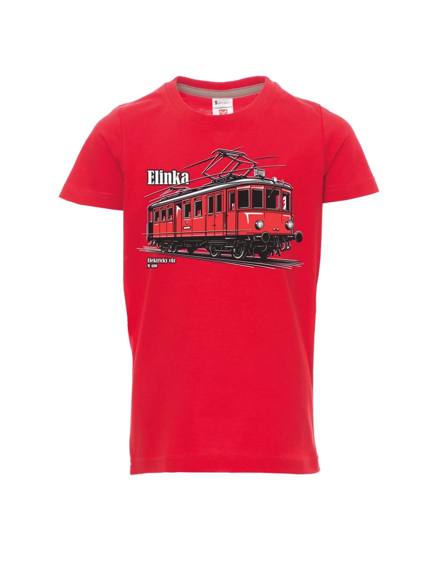 Dziecięcy t-shirt czerwony Wagon elektryczny M 400 „Elinka“