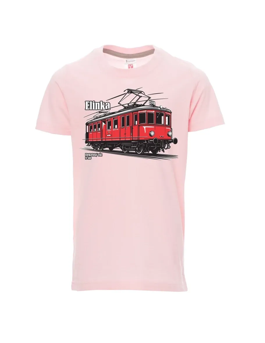 Dziecięcy t-shirt jasno różowy Wagon elektryczny M 400 „Elinka“