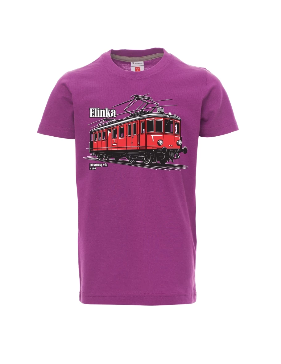 Dziecięcy t-shirt purpurowy Wagon elektryczny M 400 „Elinka“