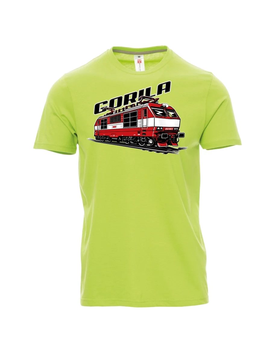 Męski t-shirt jasno zielony Lokomotywa 350 „Gorila“