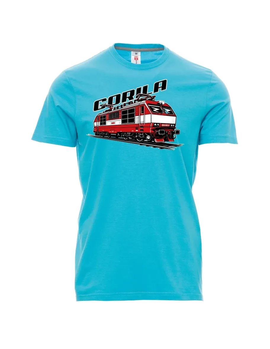 Męski t-shirt turkusowy Lokomotywa 350 „Gorila“