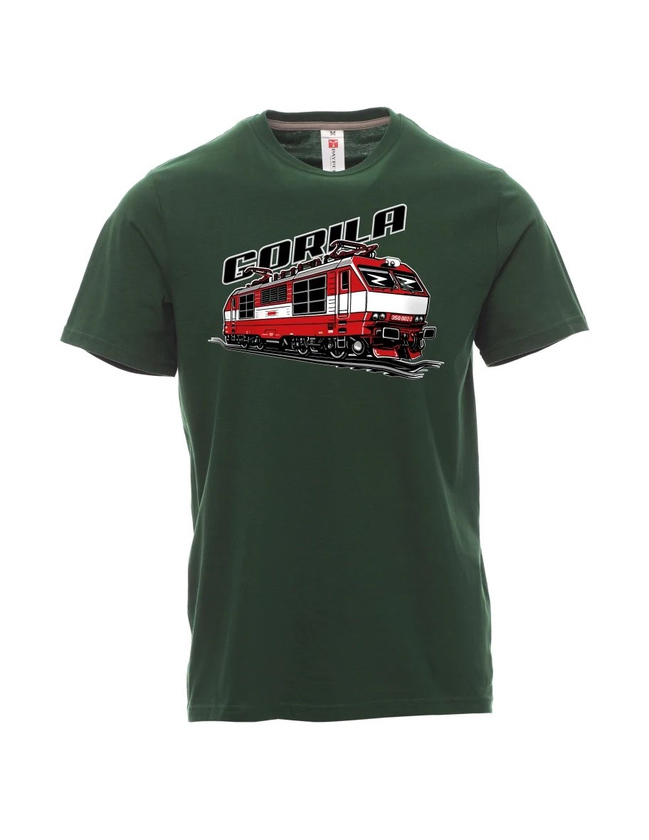 Męski t-shirt ciemnozielony Lokomotywa 350 „Gorila“