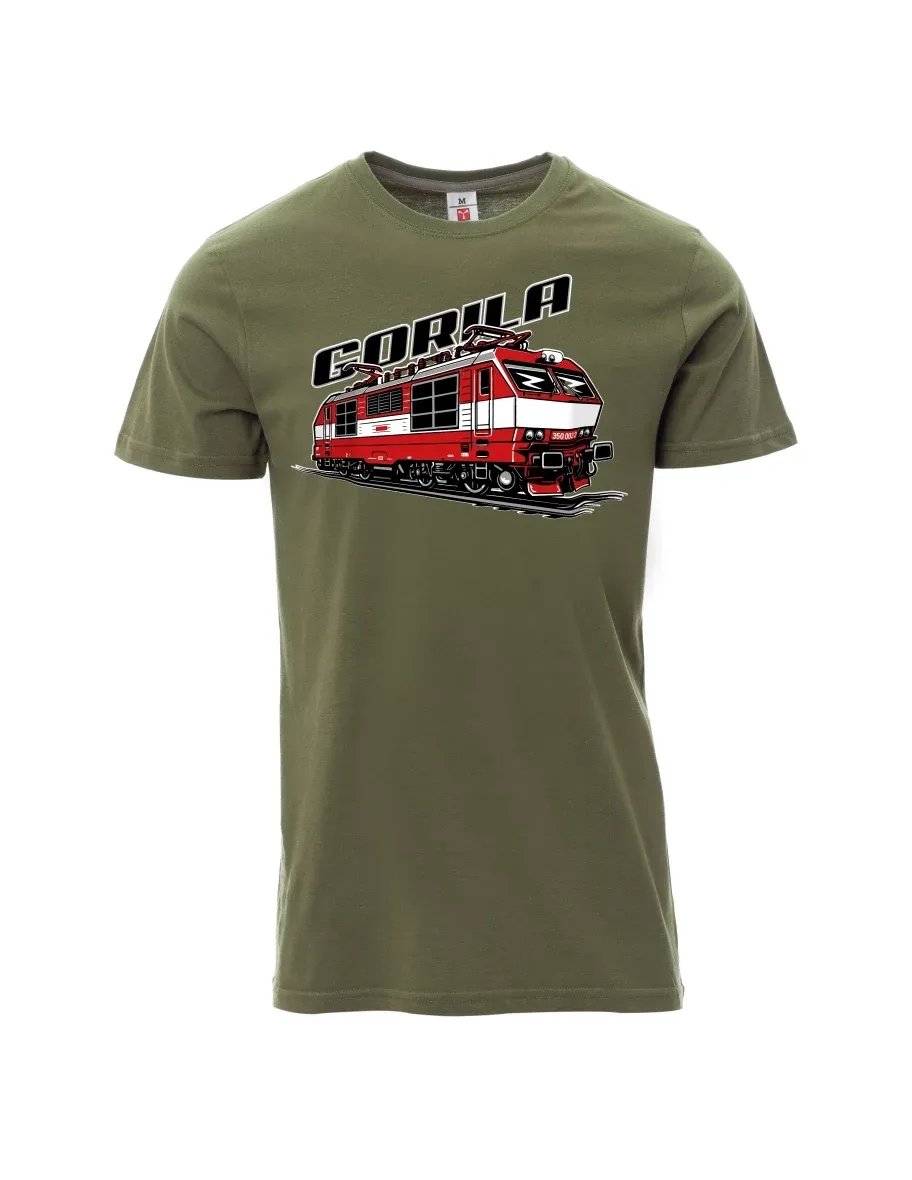 Męski t-shirt khaki Lokomotywa 350 „Gorila“