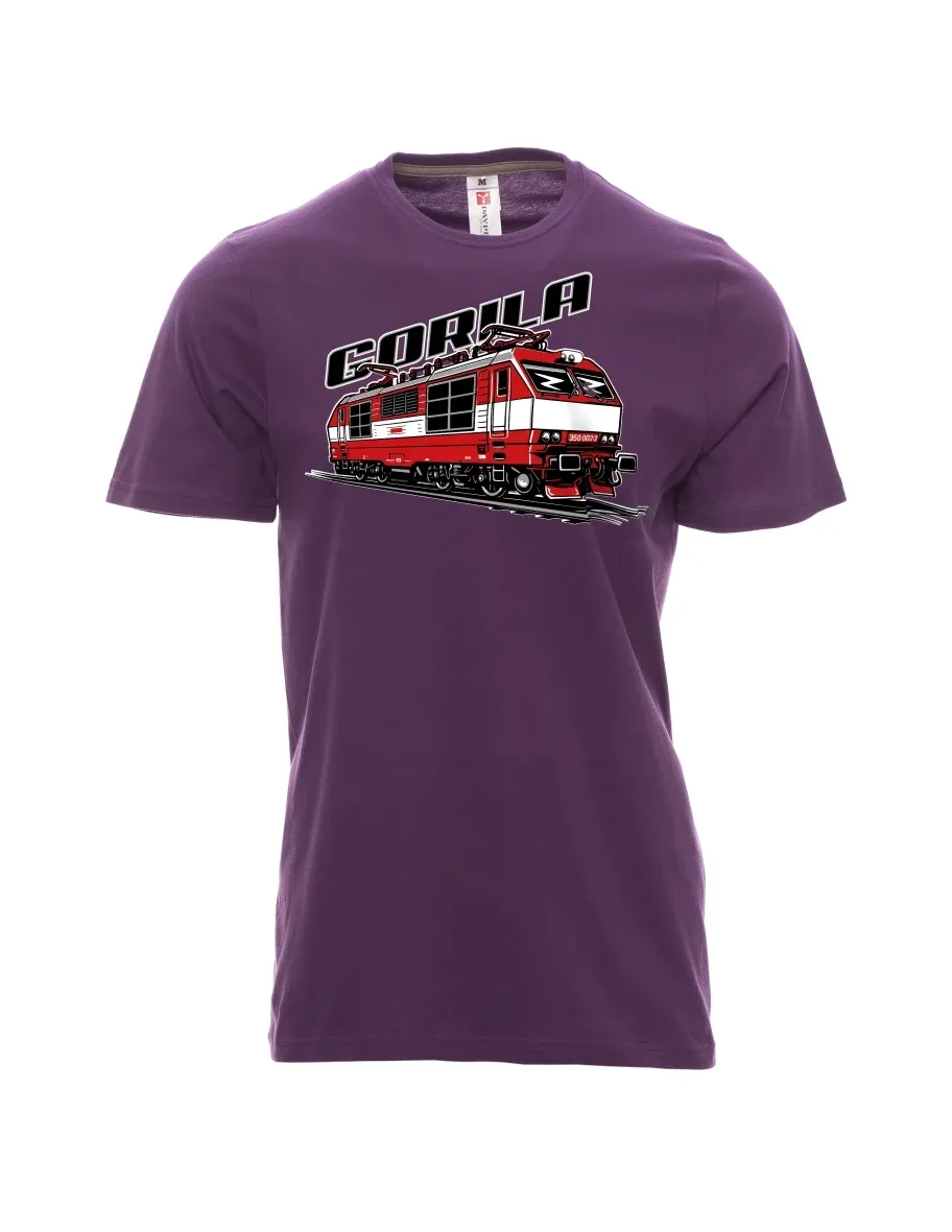 Męski t-shirt purpurowy Lokomotywa 350 „Gorila“