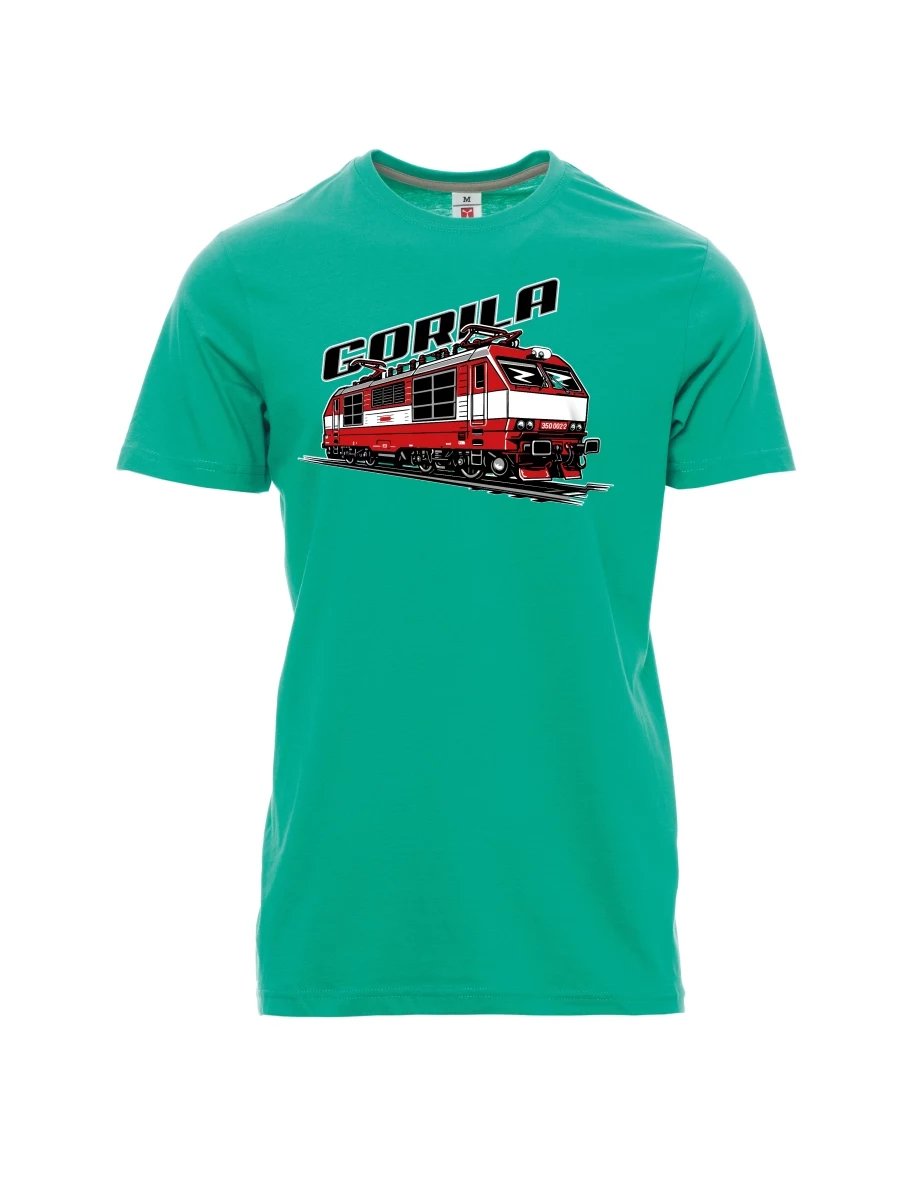 Męski t-shirt szmaragdy Lokomotywa 350 „Gorila“