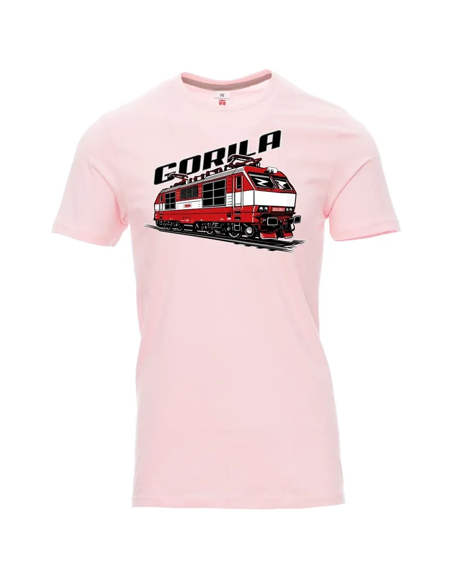 Męski t-shirt jasnoróżowy Lokomotywa 350 „Gorila“