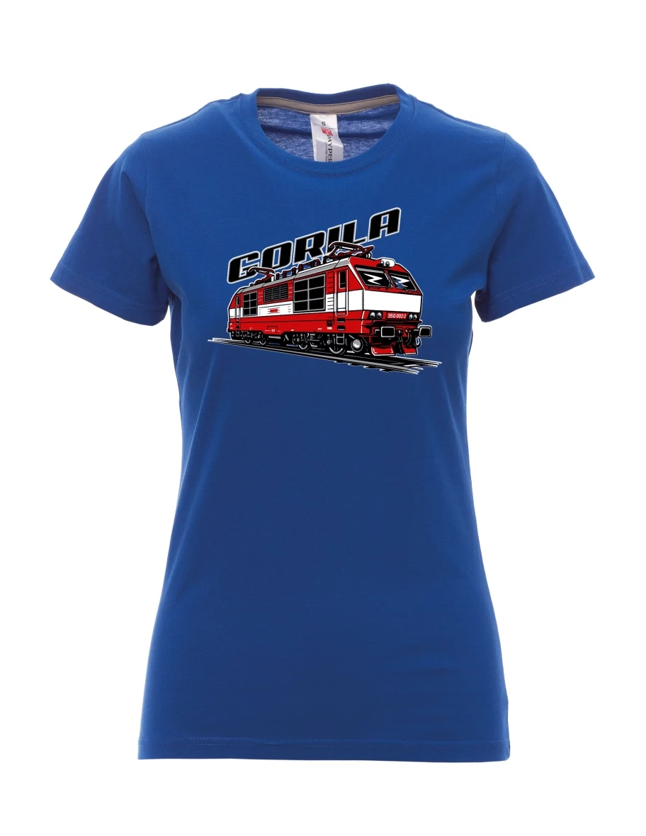 Damski t-shirt królewski niebieski Lokomotywa 350 „Gorila“