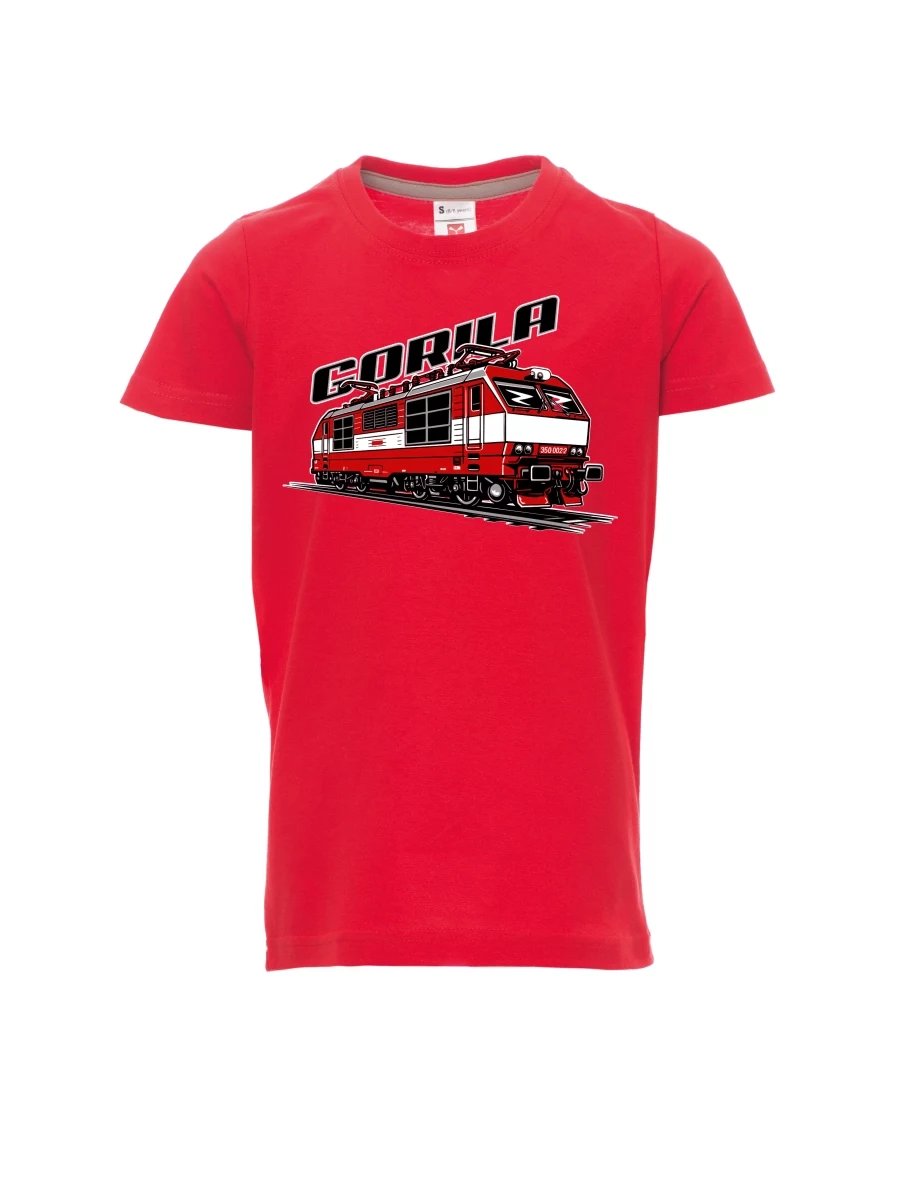 Dziecięcy t-shirt czerwony Lokomotywa 350 „Gorila“