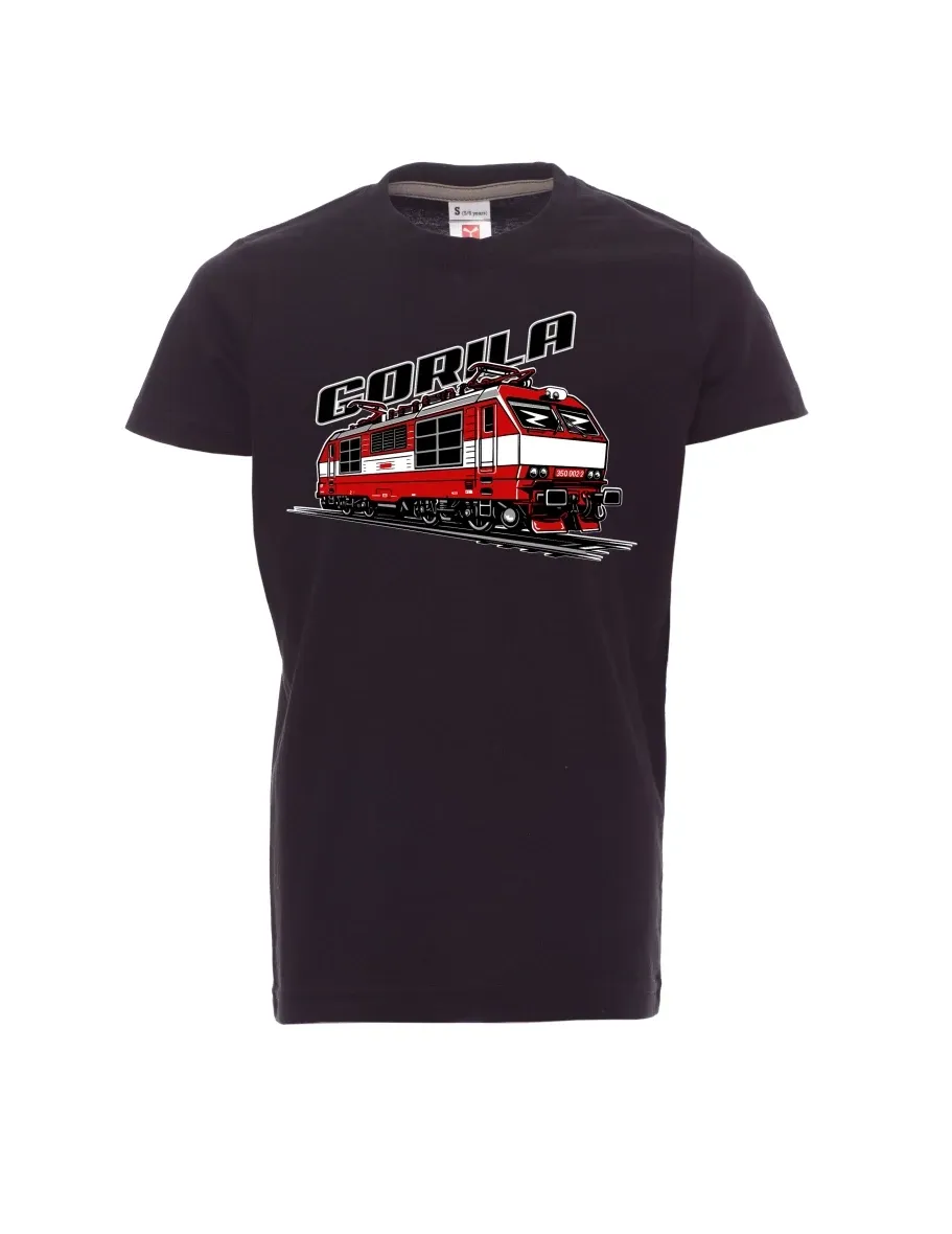 Dziecięcy t-shirt czarny Lokomotywa 350 „Gorila“