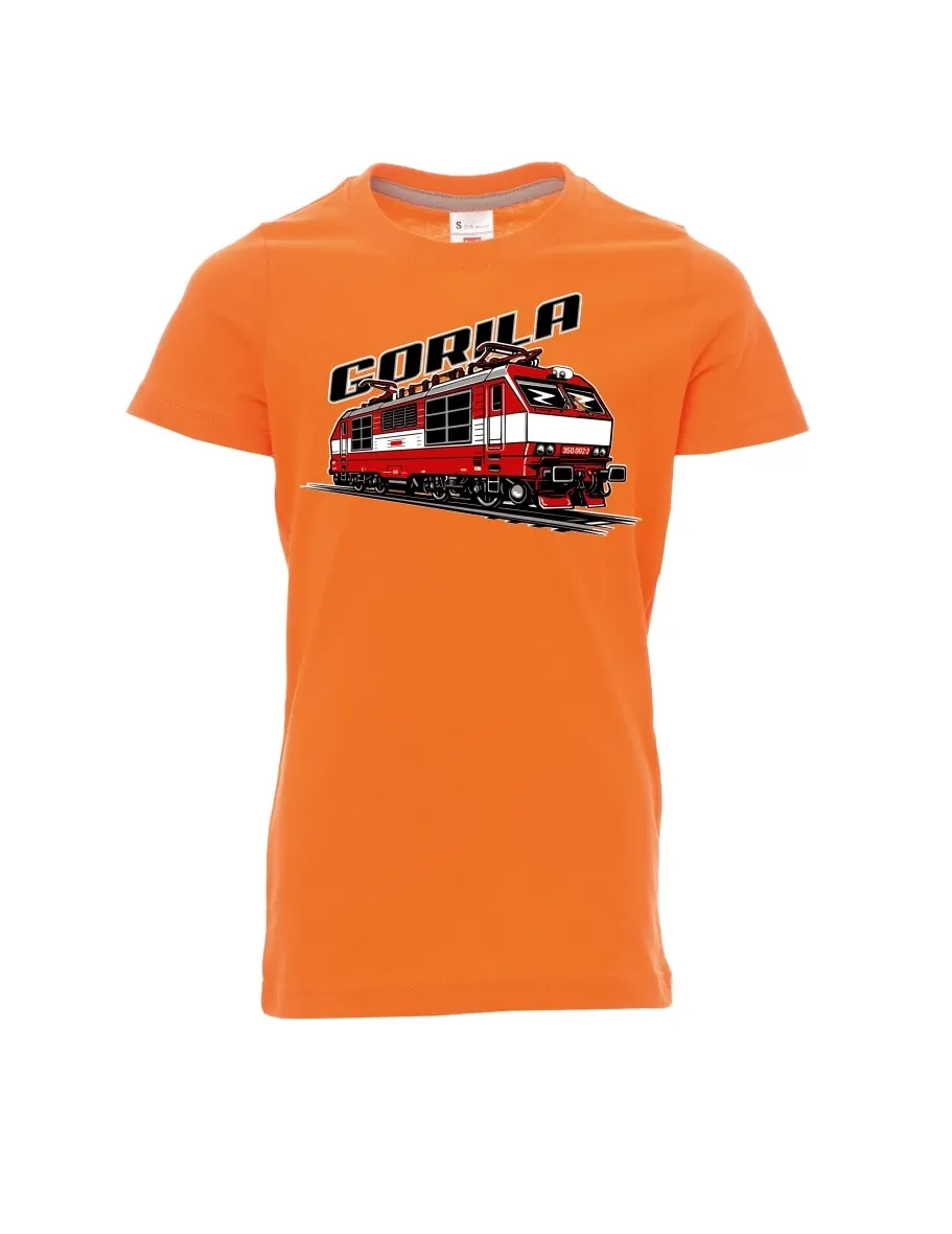 Dziecięcy t-shirt pomarańczowy Lokomotywa 350 „Gorila“