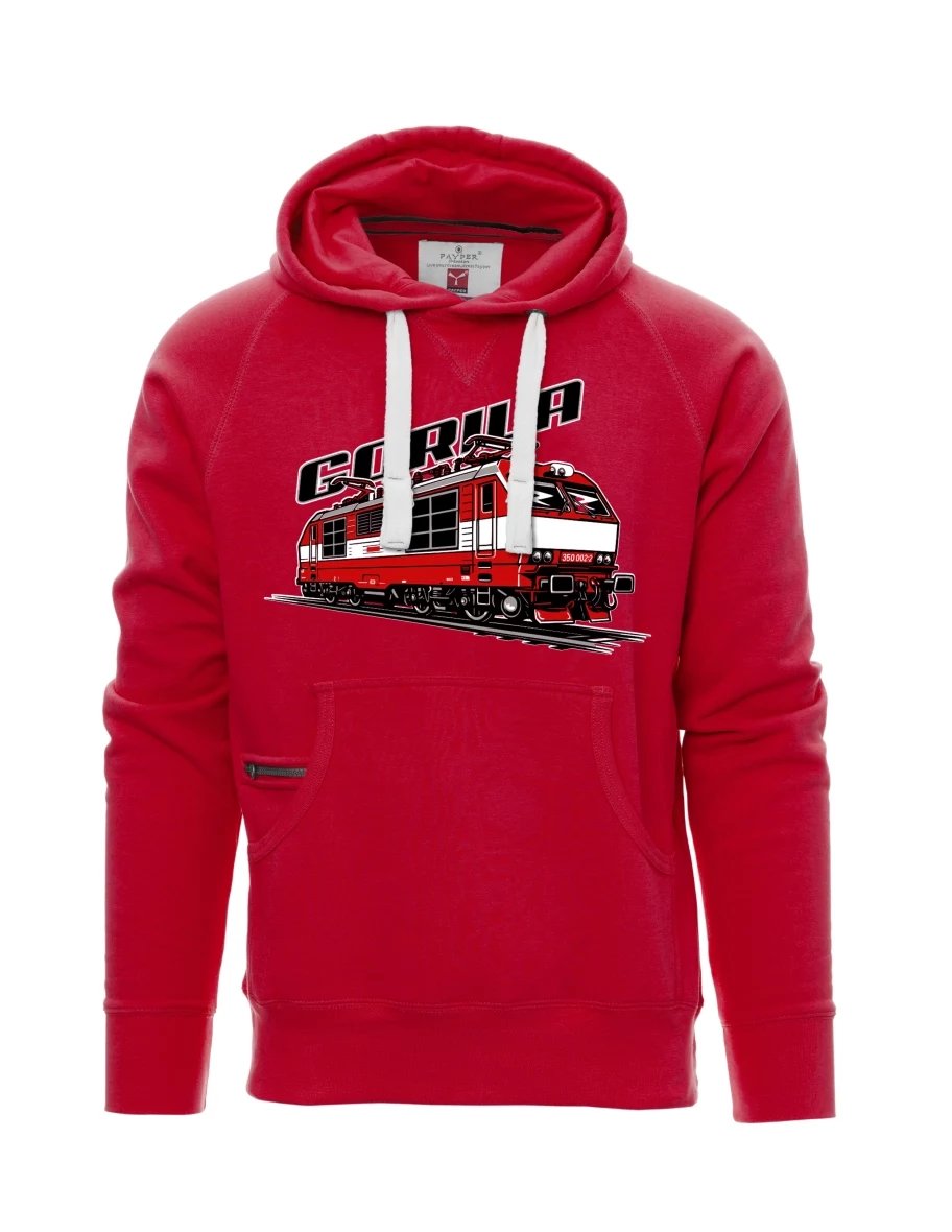 Męska bluza czerwona Lokomotywa 350 „Gorila“