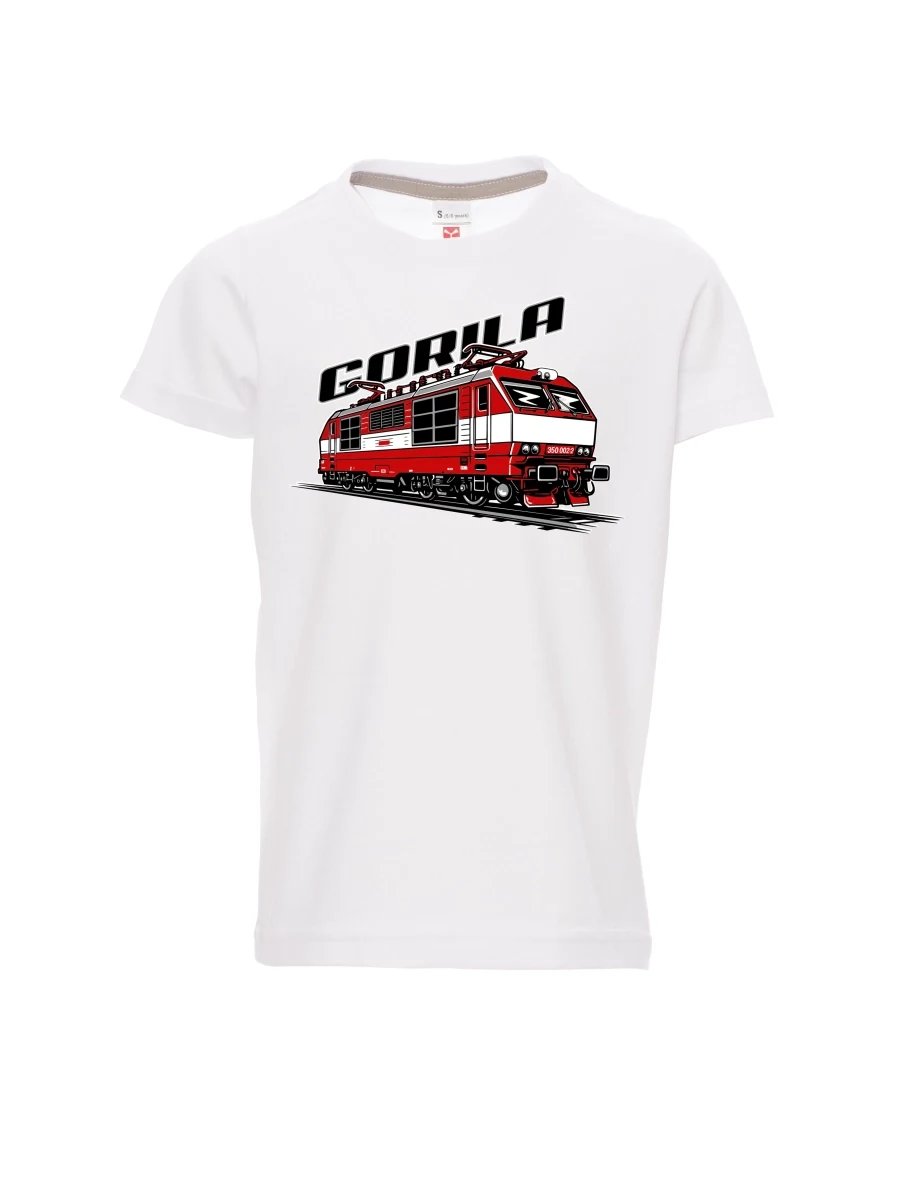 Dziecięcy t-shirt biały Lokomotywa 350 „Gorila“