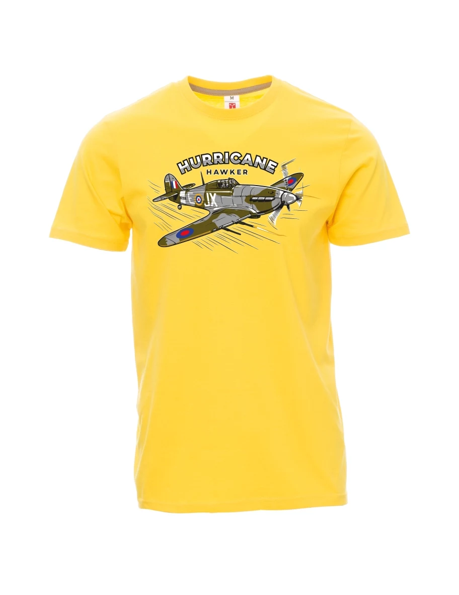 Męski t-shirt żółty Samolot Hurricane Hawker