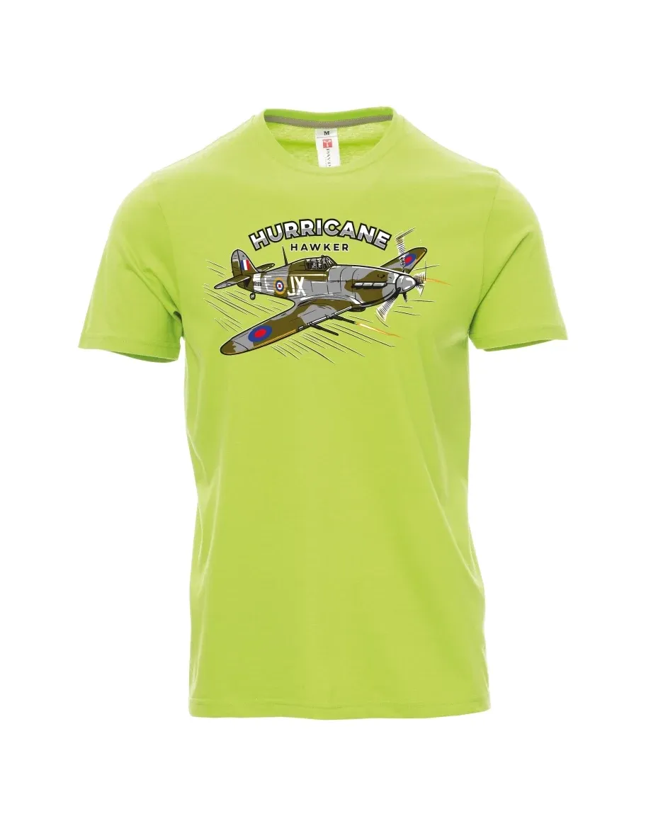 Męski t-shirt jasno zielony Samolot Hurricane Hawker