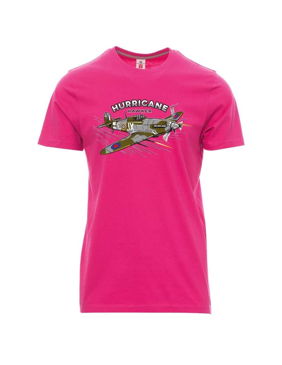 Męski t-shirt różowy Samolot Hurricane Hawker