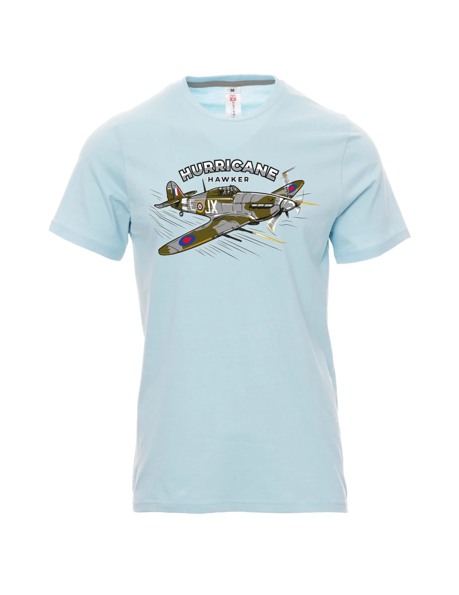 Męski t-shirt jasno niebieski Samolot Hurricane Hawker