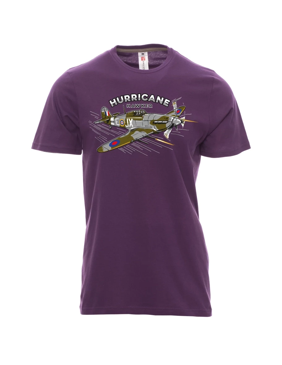 Męski t-shirt purpurowy Samolot Hurricane Hawker