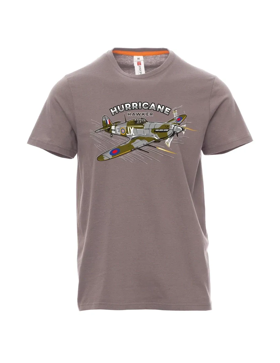 Męski t-shirt stalowa szarość Samolot Hurricane Hawker