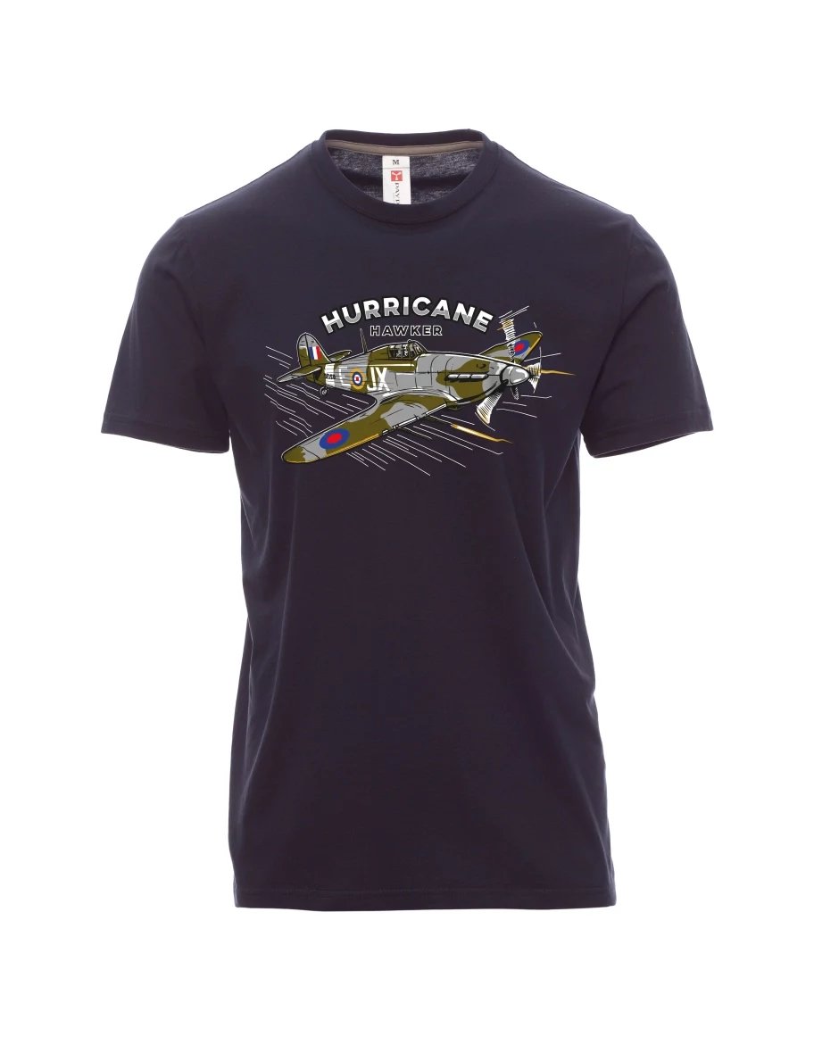 Męski t-shirt marynarka wojenna Samolot Hurricane Hawker