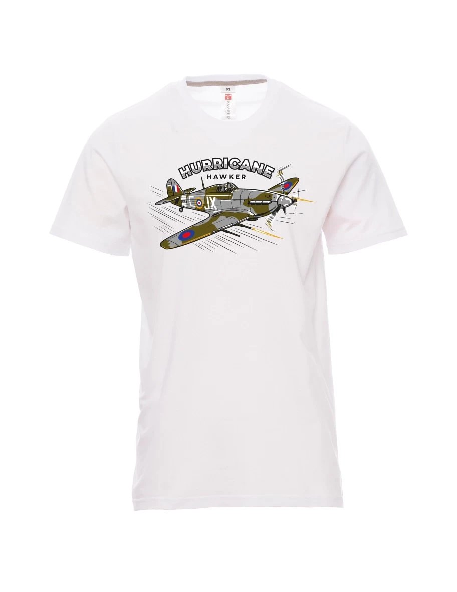 Męski t-shirt biały Samolot Hurricane Hawker