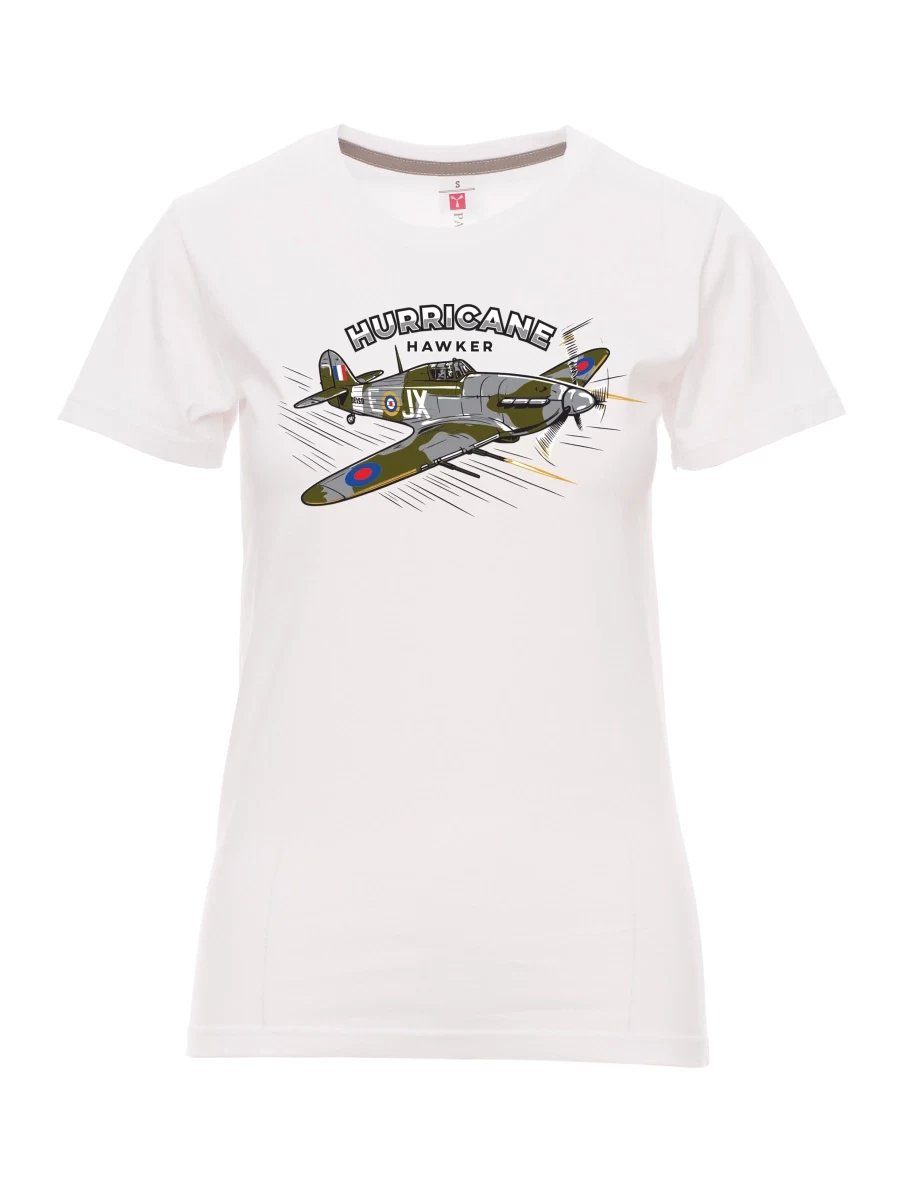 Damski t-shirt biały Samolot Hurricane Hawker