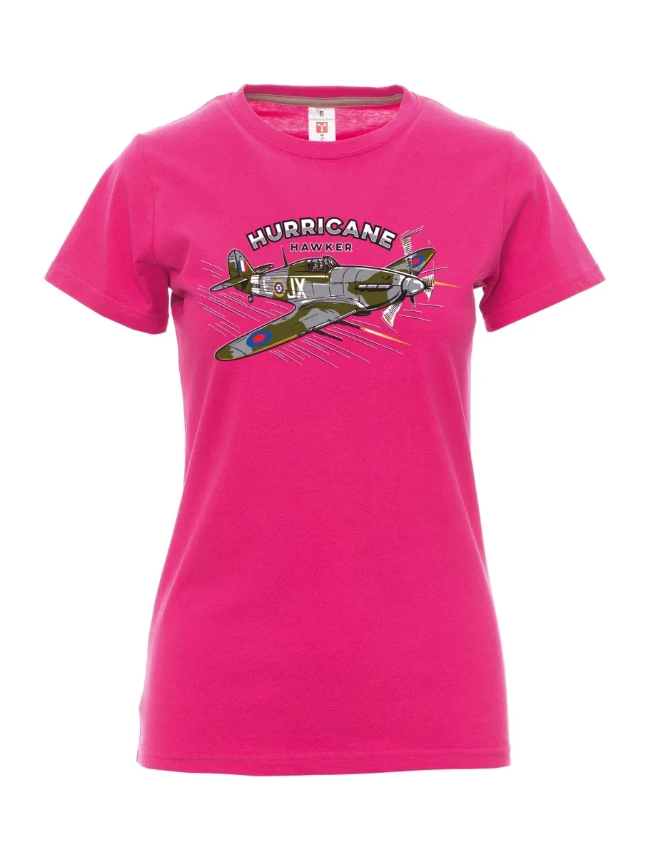 Damski t-shirt różowy Samolot Hurricane Hawker